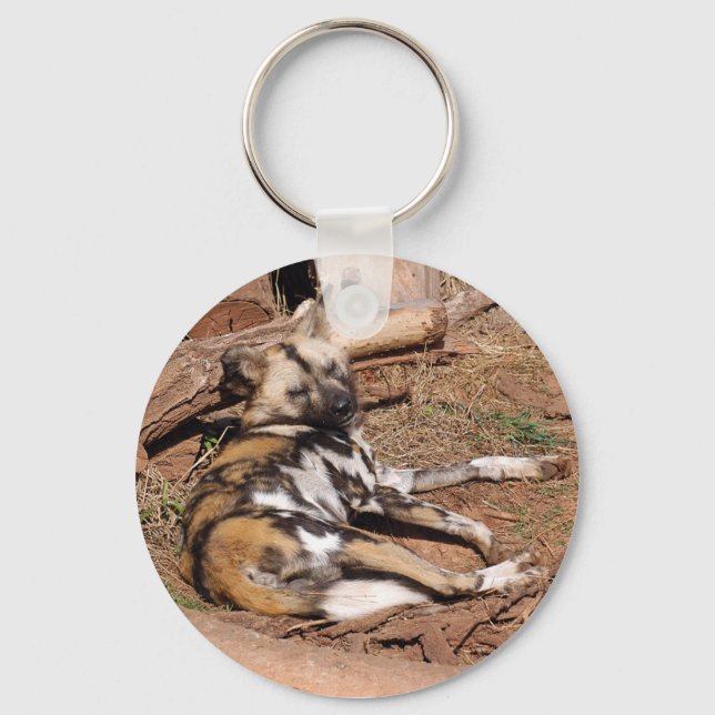 african-wild-dog-018 keychain (Front)