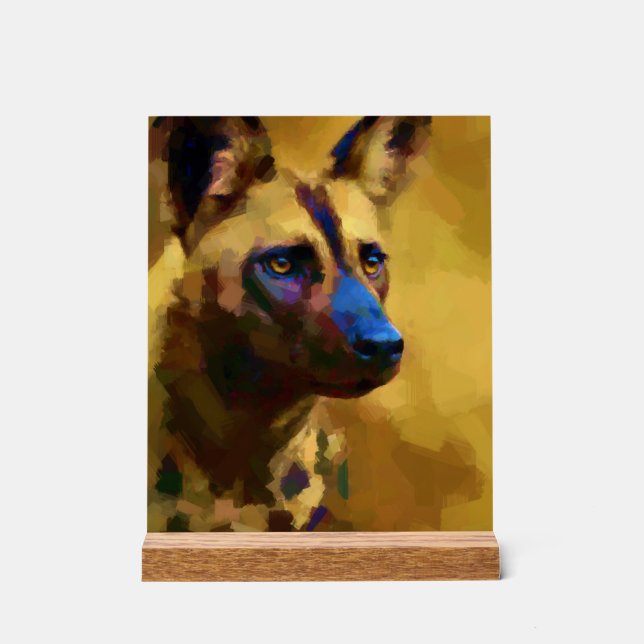 African Wild Dog Acrylic Sign (Front)