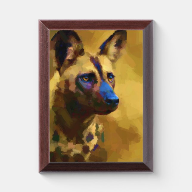 African Wild Dog Award Plaque (Vertical)