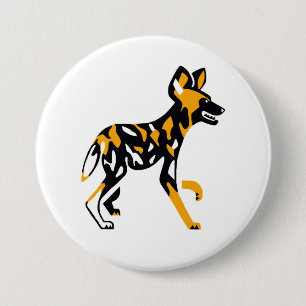African wild dog - Cape hunting dog- Nature - Button
