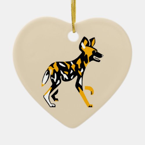 African wild dog _Cape hunting dog _ Wildlife _ Ceramic Ornament