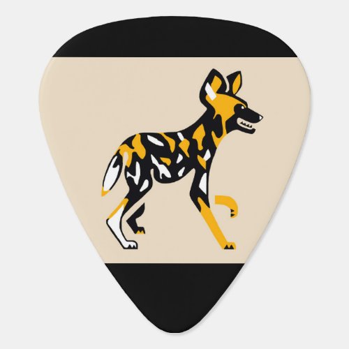 African wild dog_ Cape hunting dogs _ Black Guitar Pick