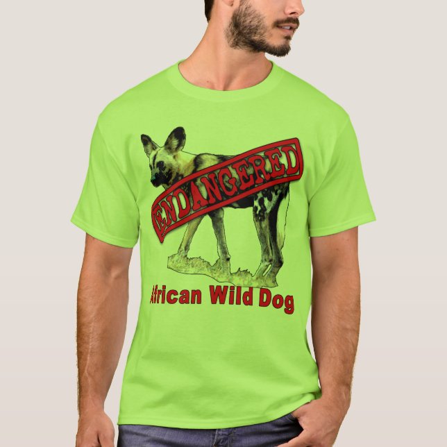 African Wild Dog Endangered Animal Products T-Shirt (Front)