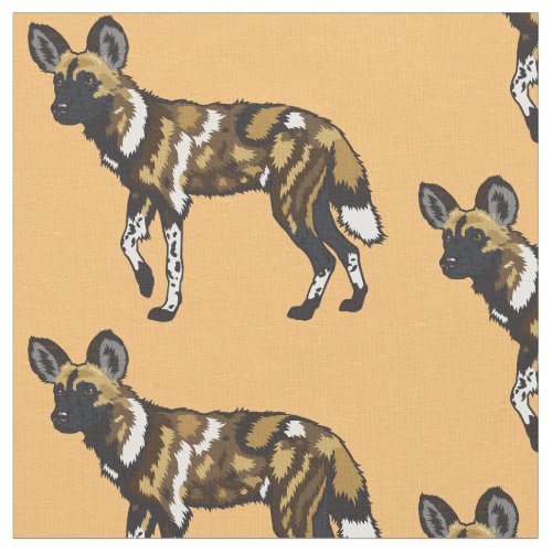 African wild dog fabric