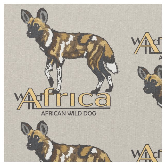 African wild dog fabric (Close Up)