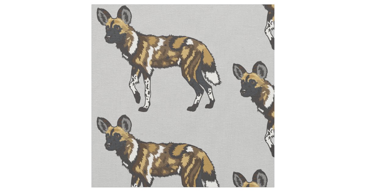 African wild dog fabric | Zazzle