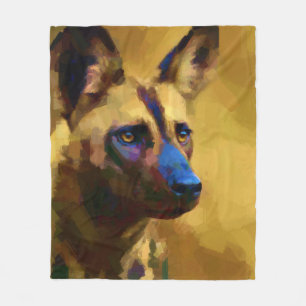 African Wild Dog Fleece Blanket