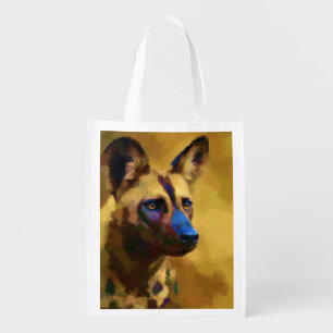 African Wild Dog Grocery Bag