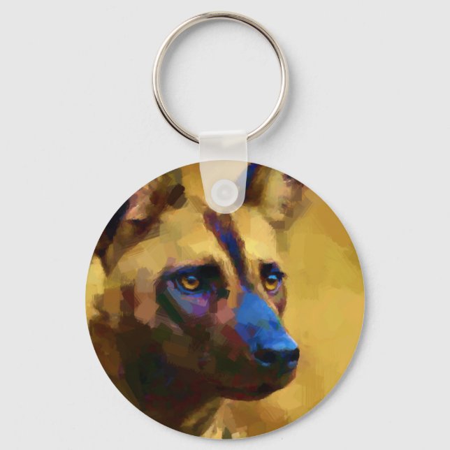 African Wild Dog Keychain (Front)