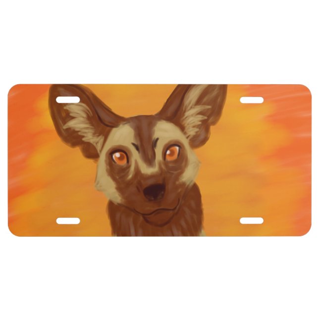 African Wild Dog License Plate (Front)