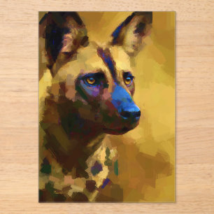 African Wild Dog Lycaon Pictus Acrylic Invitations