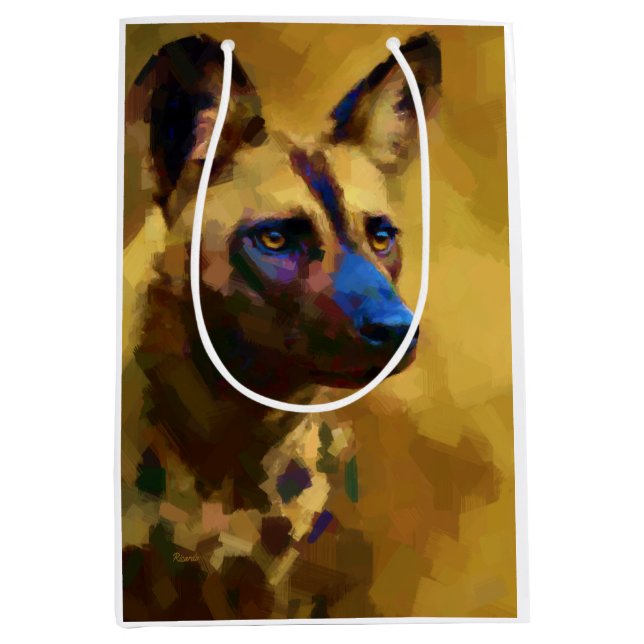 African Wild Dog Medium Gift Bag (Front)