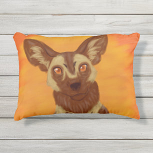 African Wild Dog Outdoor Pillow