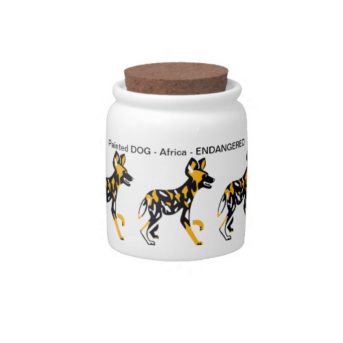 African wild dog _ Painted dog _Endangered animal  Candy Jar