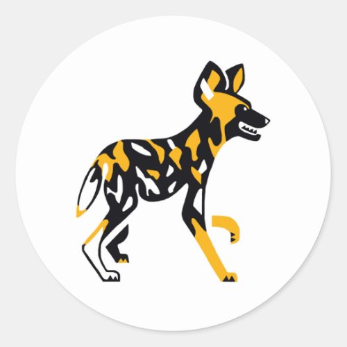 African wild dog _Painted dog _ Wildlife _ Nature_ Classic Round Sticker