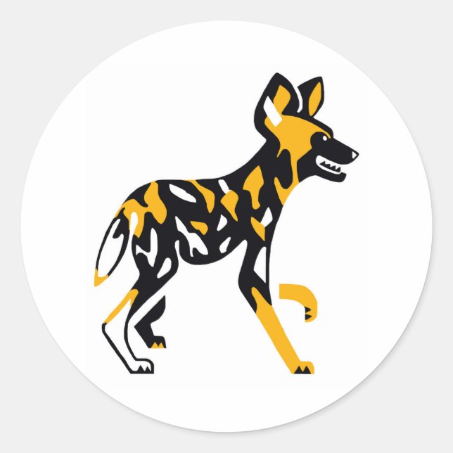 African wild dog -Painted dog - Wildlife - Nature- Classic Round Sticker (Front)