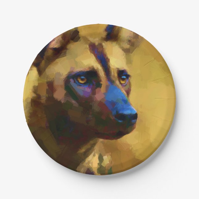 African Wild Dog Paper Plates (Front)