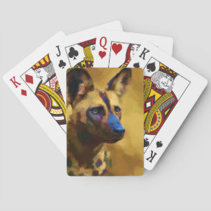 African Wild Dog Poker Cards