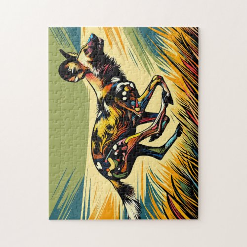 African Wild Dog Running Puzzle