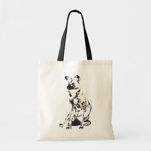 African wild dog shopping bag