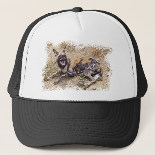 African Wild Dog showing its teeth Trucker Hat