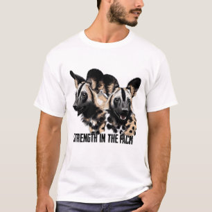 African Wild Dog Strength In The Pack Illustration T-Shirt