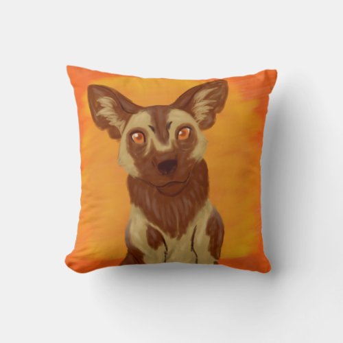 African Wild Dog Throw Pillow