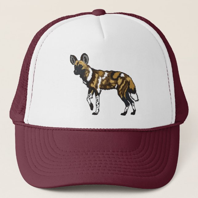 african wild dog trucker hat (Front)