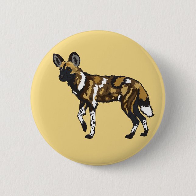 African wild dog. Wild Africa Button (Front)