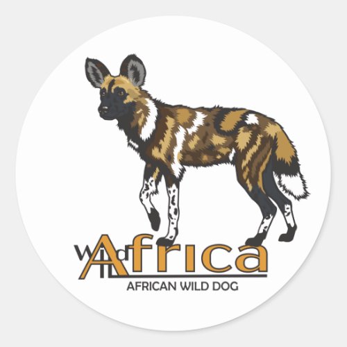 African wild dog Wild Africa Classic Round Sticker