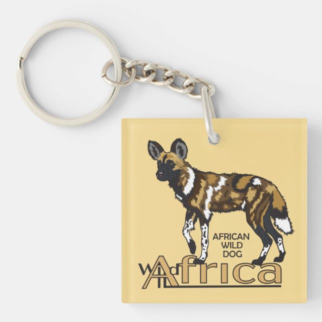 African wild dog. Wild Africa Keychain (Front)