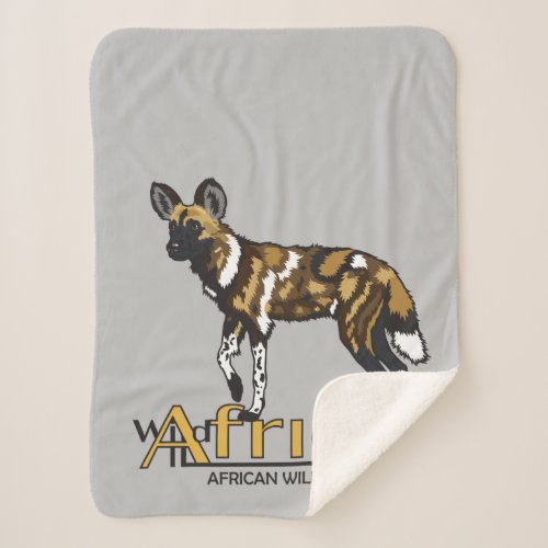 African wild dog Wild Africa Sherpa Blanket