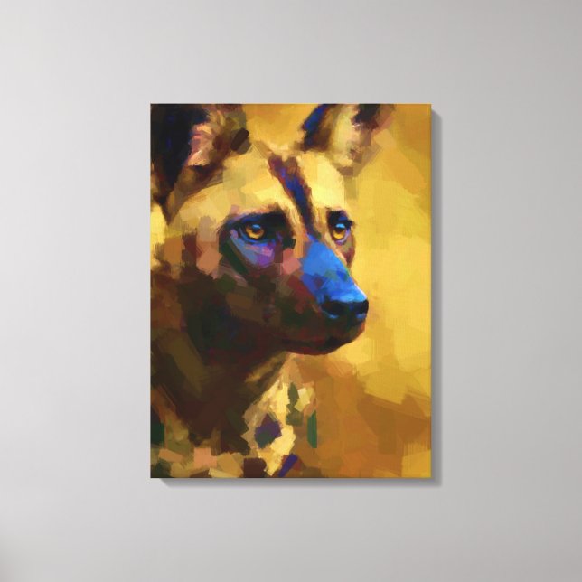 African Wild Dog Wildlife Canine Canvas Print (Front)