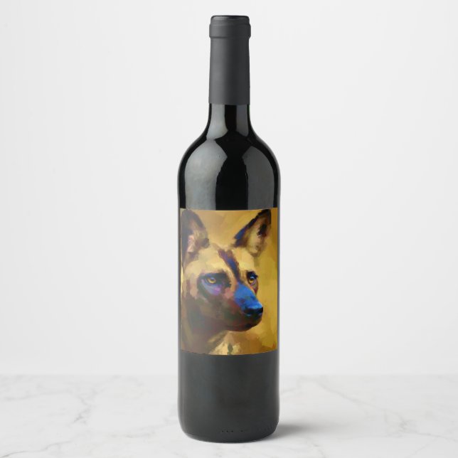 African Wild Dog Wine Label (Front)