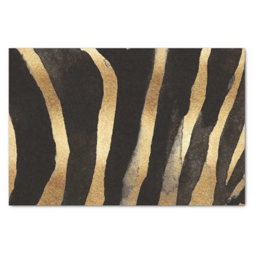 African Wild Painted Golden Zebra Stripes Tissue Paper
