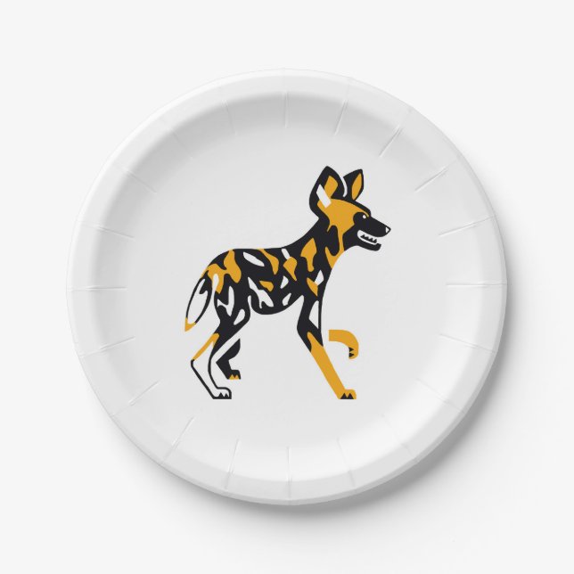 African Wildlife- Cape hunting dog- Nature - Paper Plates (Front)