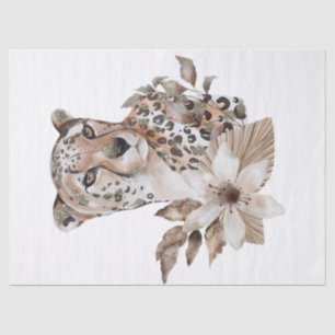 African Wildlife Cheetah Portrait Theme Tissue Paper