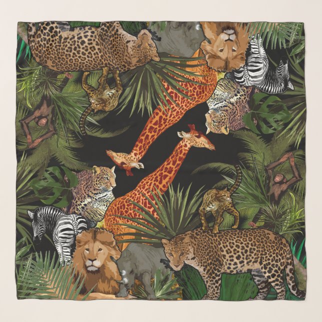 African wildlife Chiffon Scarf (Front)