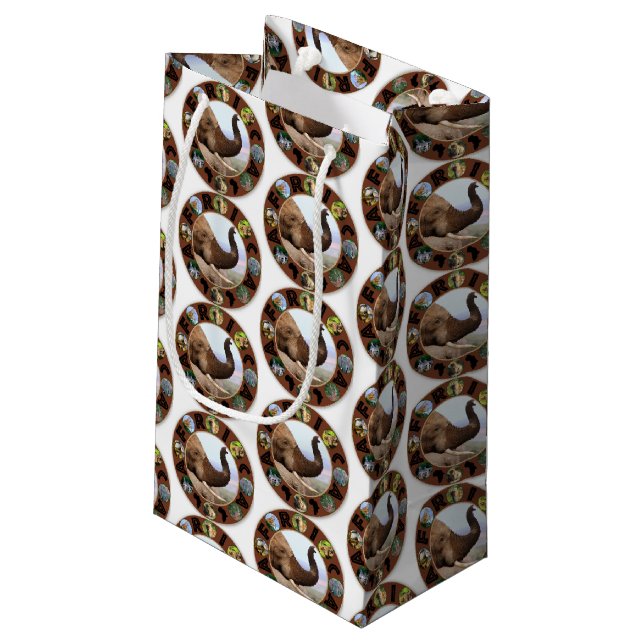 African Wildlife Circle Elephant Scents Small Gift Bag (Back Angled)
