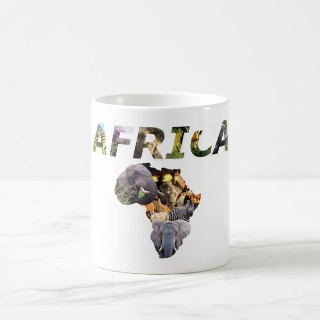 African Wildlife Continent Africa Collage Coffee Mug (Center)