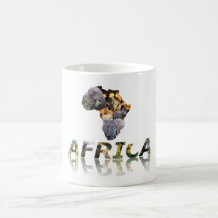 African Wildlife Continent Africa Collage Mirror Coffee Mug