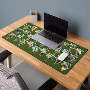 African Wildlife Continent Collage Desk Mat