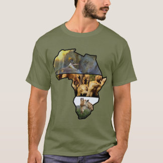 African Wildlife Continent Elephant,Giraffe,Lion T-Shirt