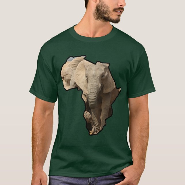 African Wildlife Continent Elephant Mom and Calf T-Shirt (Front)