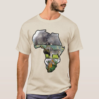 African Wildlife Continent Elephant,Zebra,Giraffe T-Shirt