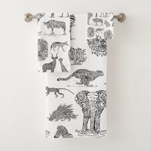 African Wildlife Design Towel