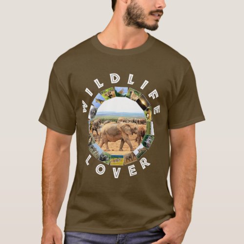 African Wildlife Lover Elephant Cameo T_Shirt