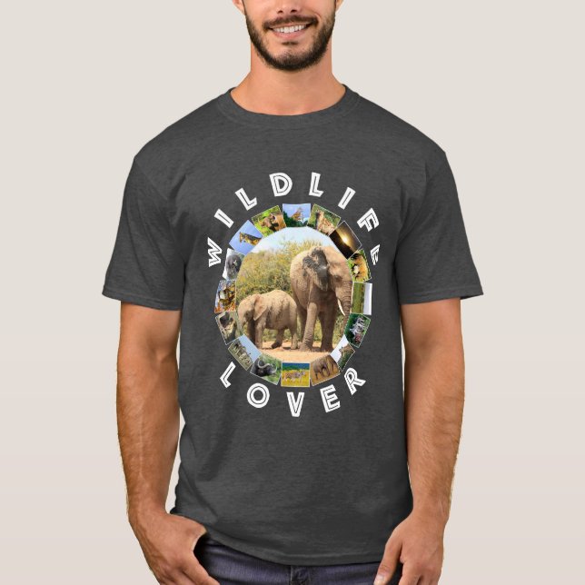 African Wildlife Lover Elephant Siblings T-Shirt (Front)