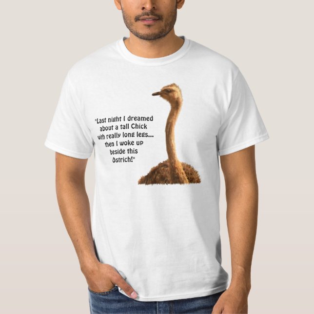 African Wildlife Ostrich Bird Funny Joke T-Shirt (Front)