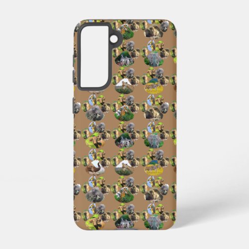 African Wildlife Pawprint Collage Samsung Galaxy S21 Case